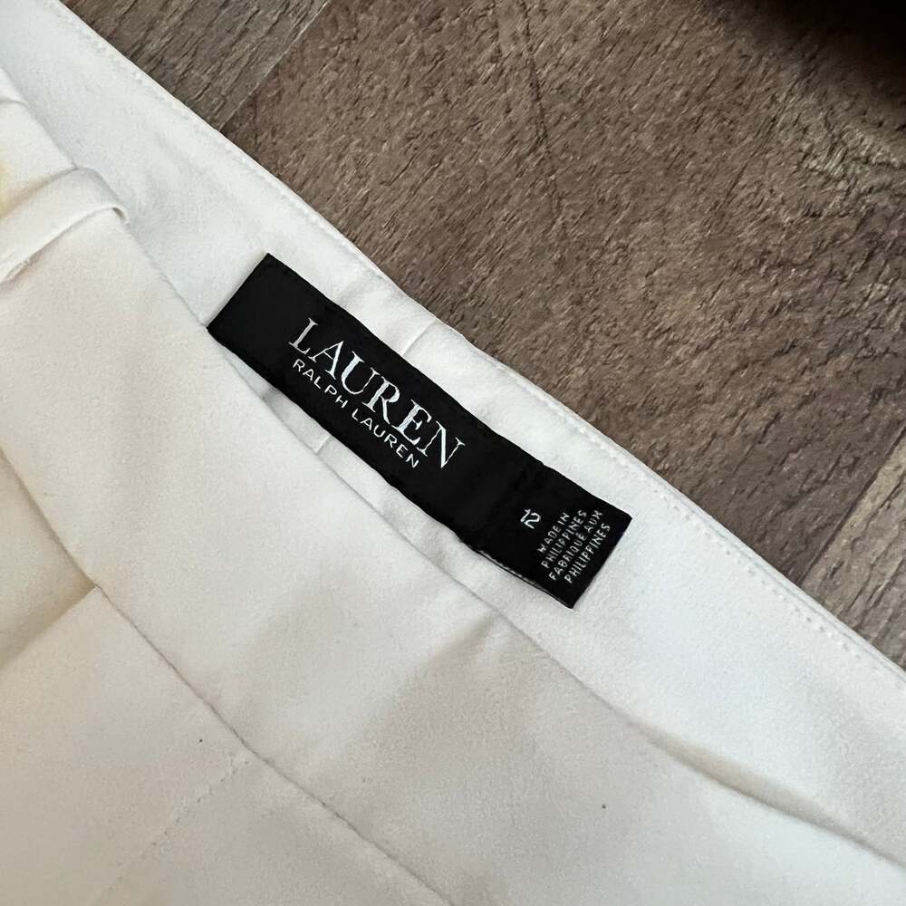 Lauren Ralph Lauren Cream Wide Leg Pants - Picture 3 of 8